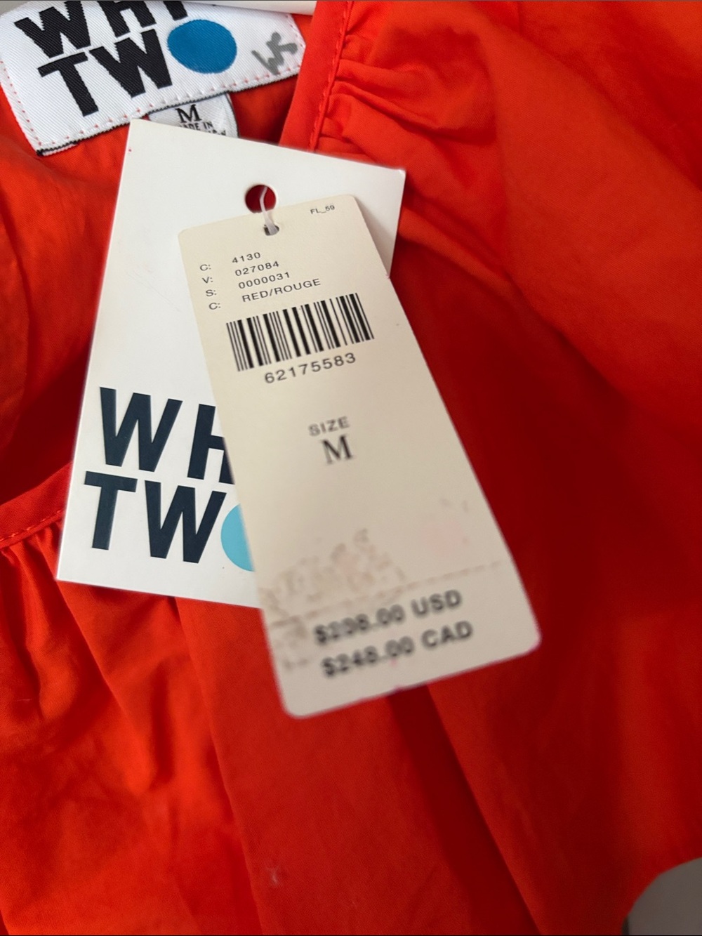Anthropology ruffled orange dress nwt whit two 208$ value ptp 21 - Picture 3 of 5
